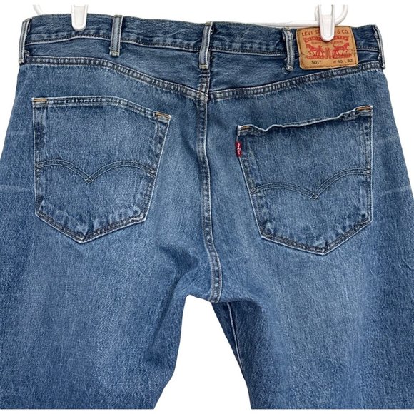 Levis 501xx Jeans Mens Size 40x32 Blue Button Fly Straight Leg High Rise Vintage - Picture 5 of 11